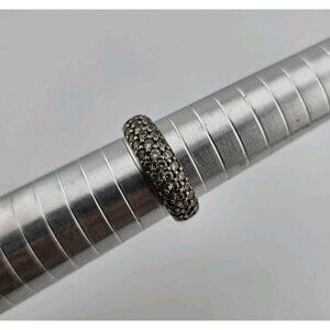 925 Sterling Silver Ring white Stone Vintage Band  Size 9